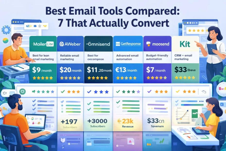 An informative illustration about Best Email Tools Compared: 7 That Actually Convert