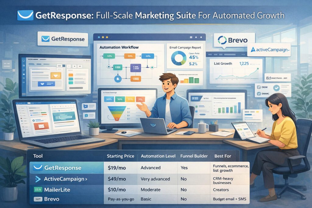 An informative illustration about GetResponse: Full-Scale Marketing Suite For Automated Growth