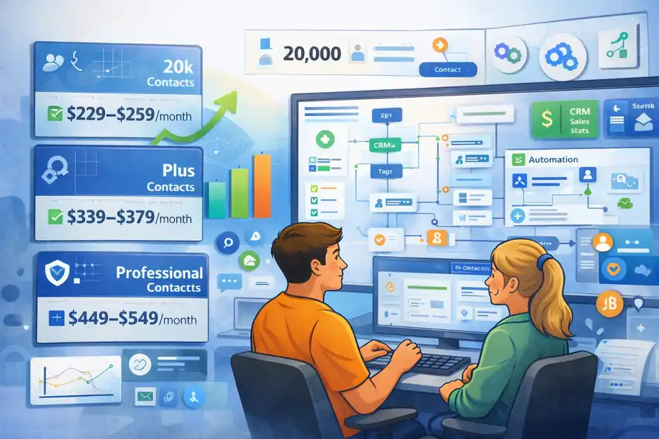An informative illustration about ActiveCampaign Pricing For 20k Contacts Breakdown