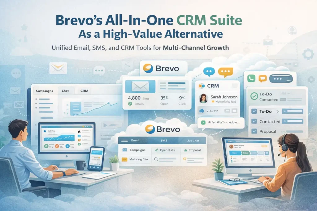 An informative illustration about Brevo’s All-In-One CRM Suite As a High-Value Alternative