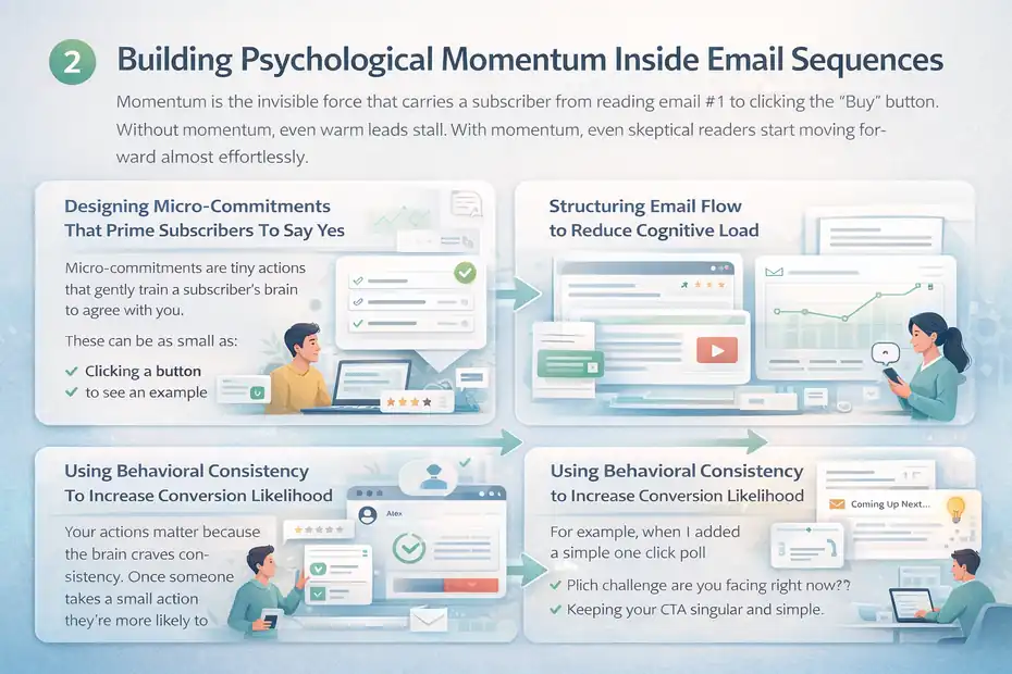 An informative illustration about Building Psychological Momentum Inside Email Sequences