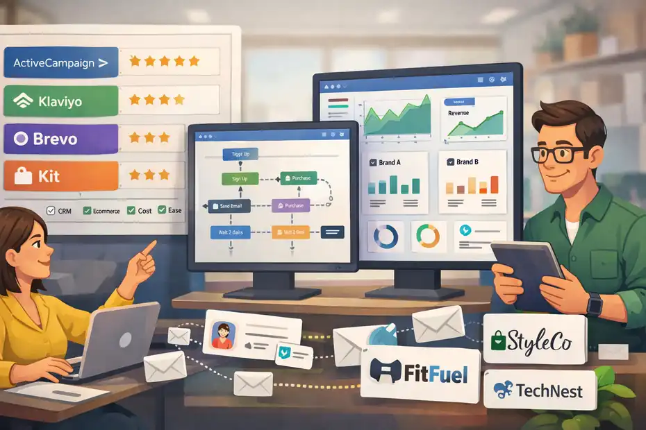 An informative illustration about Email Automation For Multiple Brands Compared