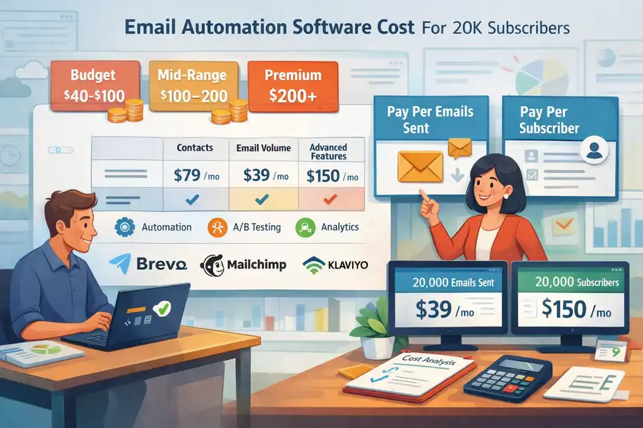 JAK Digital Hub | Email Marketing Tools That Scale 15 An informative illustration about Email Automation Software Cost For 20K Subscribers