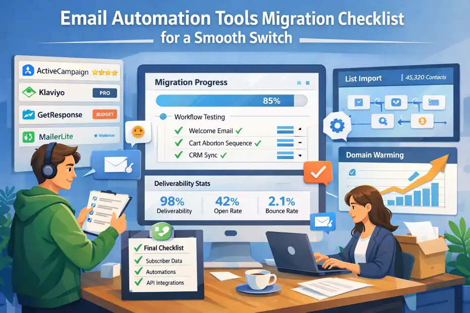 An informative illustration about Email Automation Tools Migration Checklist for a Smooth Switch