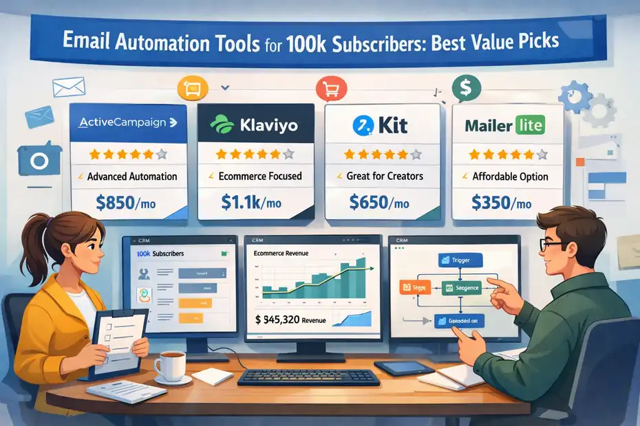 An informative illustration about Email Automation Tools for 100k Subscribers: Best Value Picks