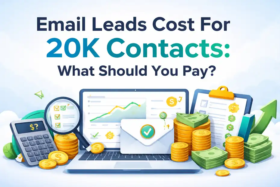 An informative illustration about Email Leads Cost For 20K Contacts: What Should You Pay?