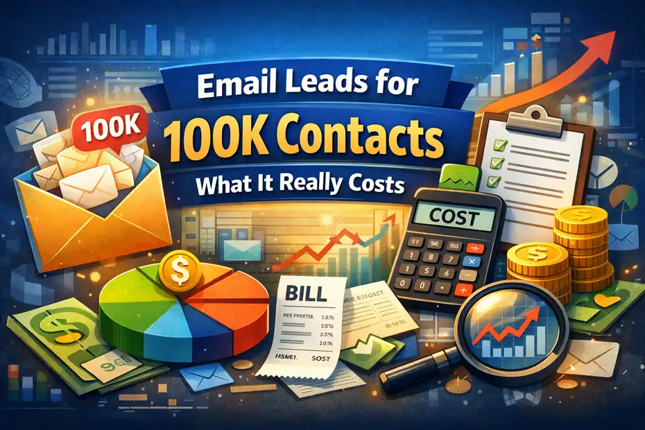 An informative illustration about Email Leads For 100K Contacts: What It Really Costs