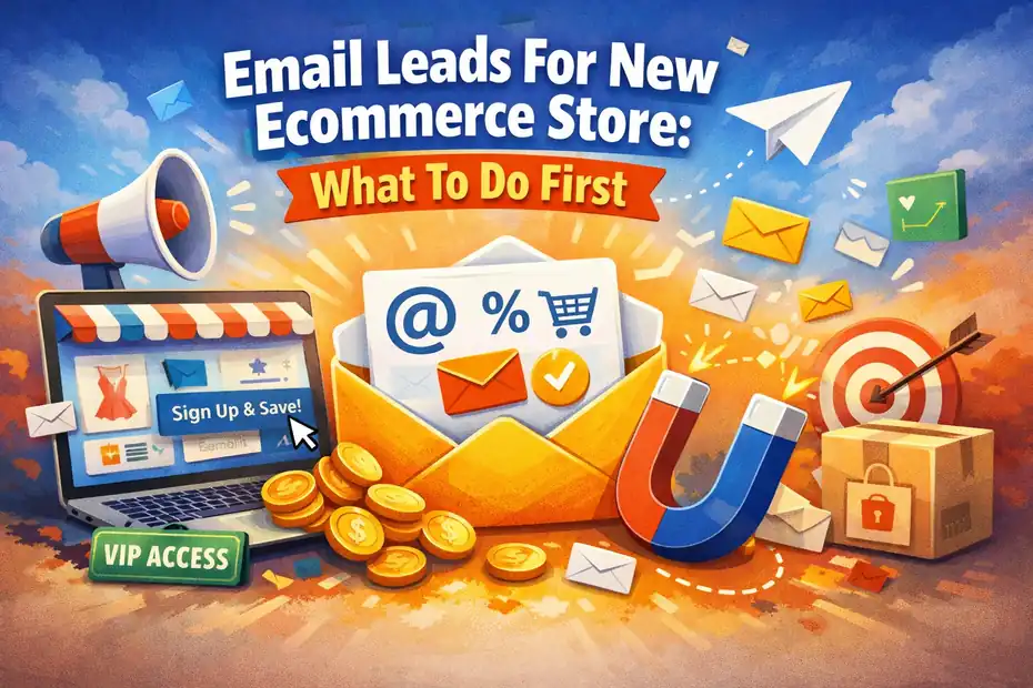 An informative illustration about Email Leads For New Ecommerce Store: What To Do First