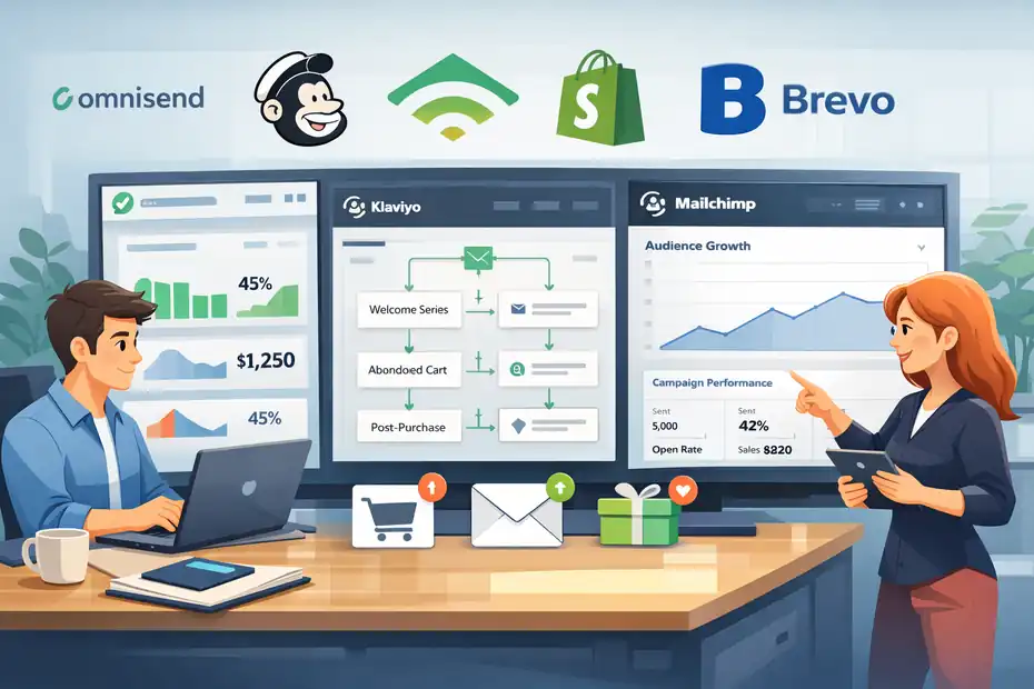 An informative illustration about Email Marketing Tools For New Ecommerce Store (Starter Picks)