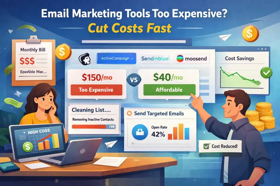 An informative illustration about Email Marketing Tools Too Expensive? Cut Costs Fast