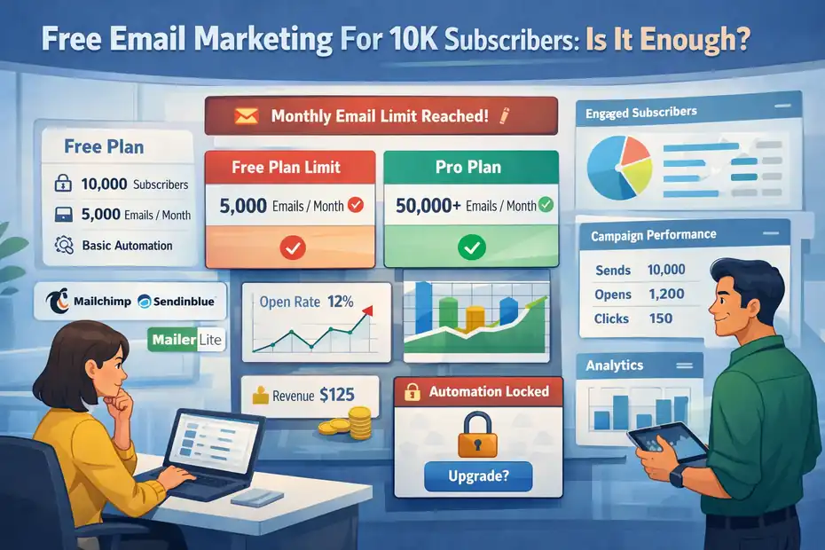 An informative illustration about Free Email Marketing For 10K Subscribers: Is It Enough?