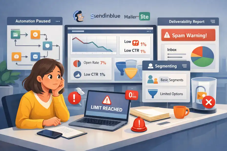 An informative illustration about Free Email Marketing Not Enough? 5 Clear Warning Signs