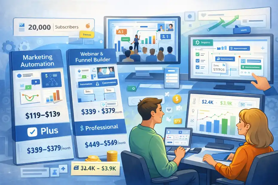 An informative illustration about GetResponse Pricing At 20k Subscriber Level