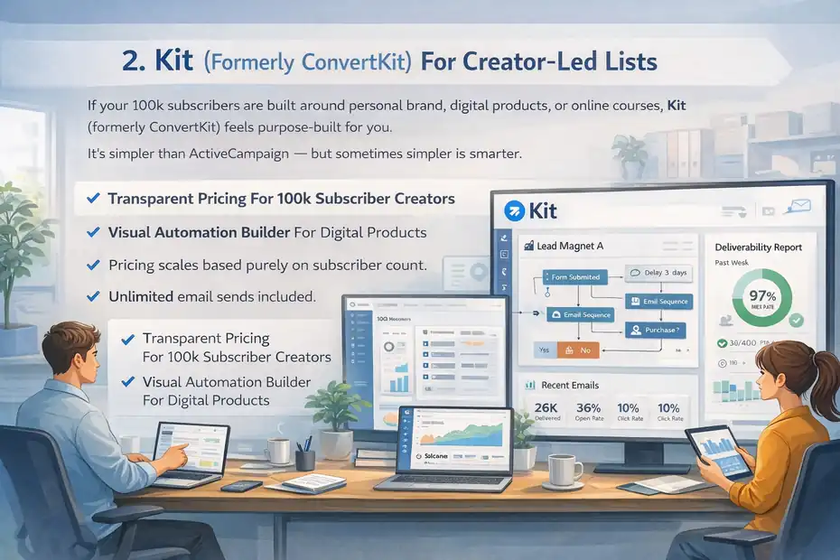 An informative illustration about Kit (Formerly ConvertKit) For Creator-Led Lists