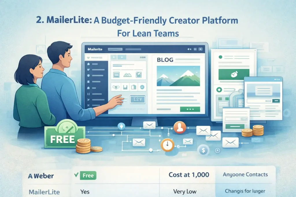 An informative illustration about MailerLite: A Budget-Friendly Creator Platform For Lean Teams