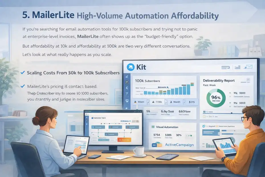 An informative illustration about MailerLite High-Volume Automation Affordability