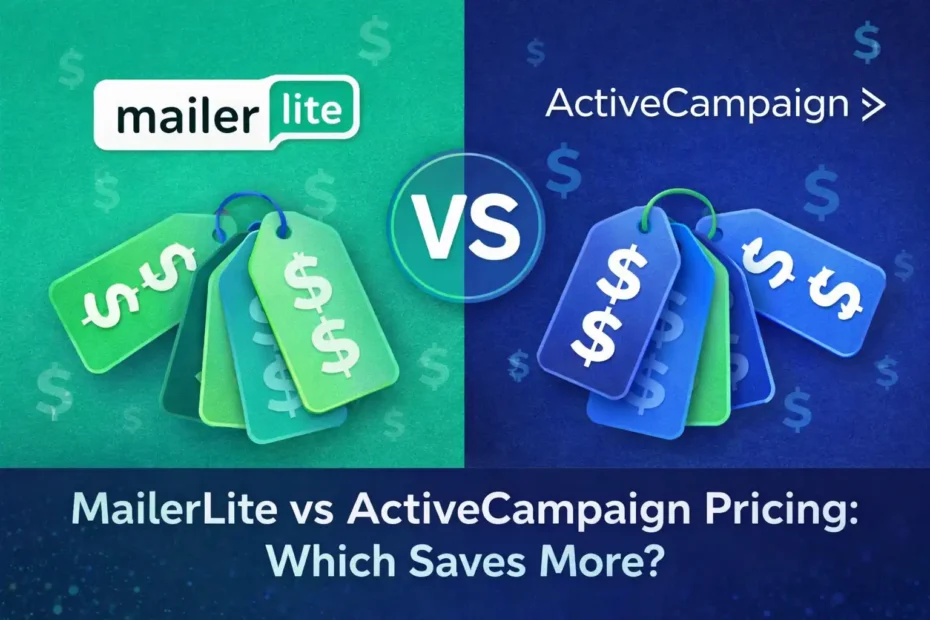 An informative illustration about MailerLite vs ActiveCampaign Pricing: Which Saves More?