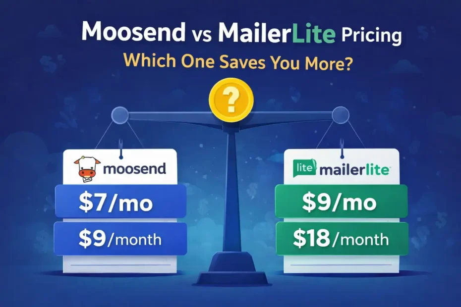 An informative illustration about Moosend vs MailerLite Pricing: Which One Saves You More?