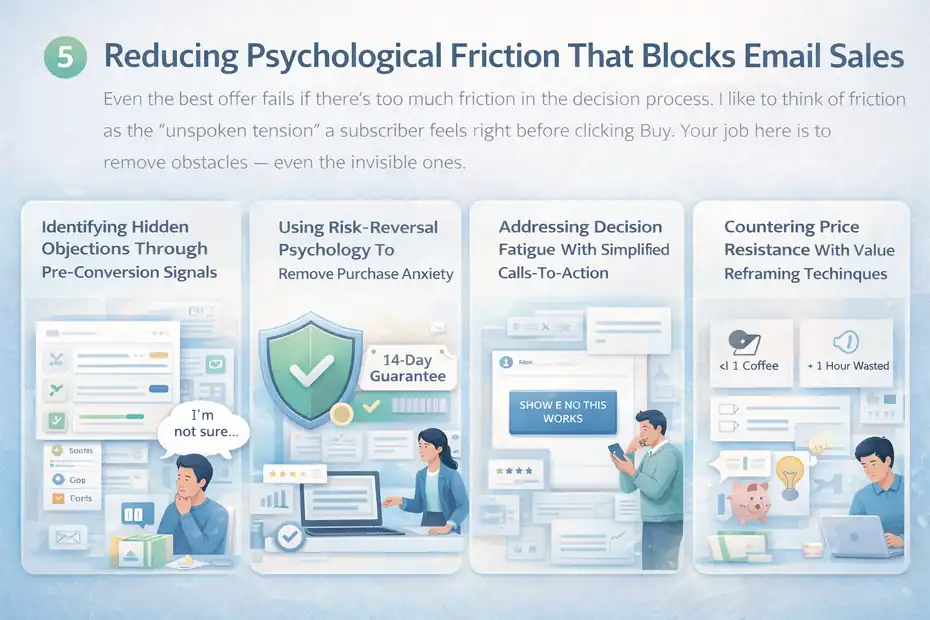 An informative illustration about Reducing Psychological Friction That Blocks Email Sales