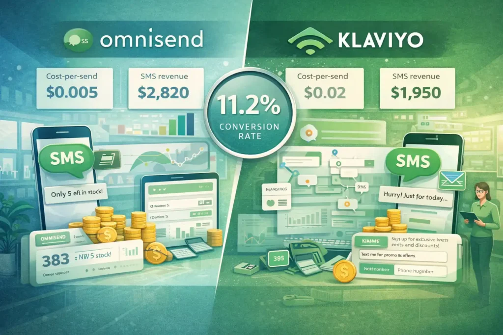 An informative illustration about SMS Marketing Profitability Compared Between Omnisend And Klaviyo