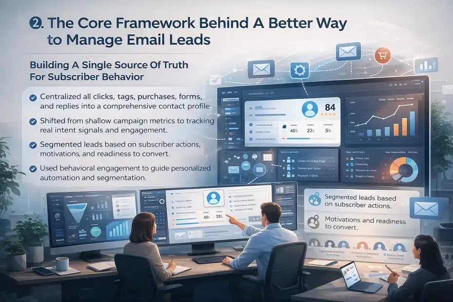 An informative illustration about The Core Framework Behind A Better Way To Manage Email Leads