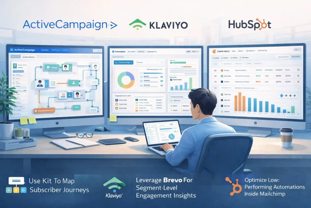 An informative illustration about Upgrade Your Email Framework Using Personalization Tools (ActiveCampaign, Klaviyo, HubSpot)