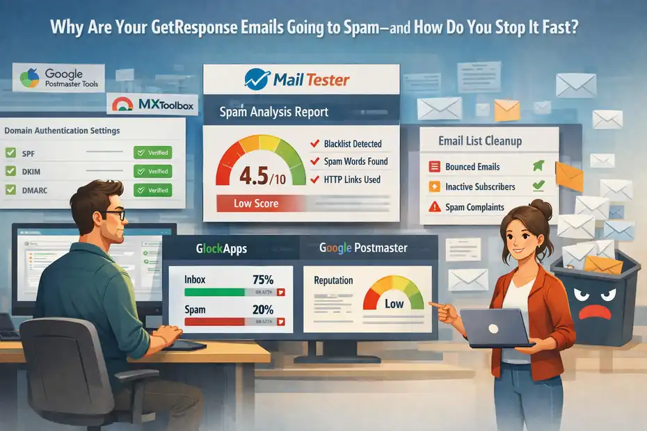 An informative illustration about Why Are Your GetResponse Emails Going to Spam—and How Do You Stop It Fast?