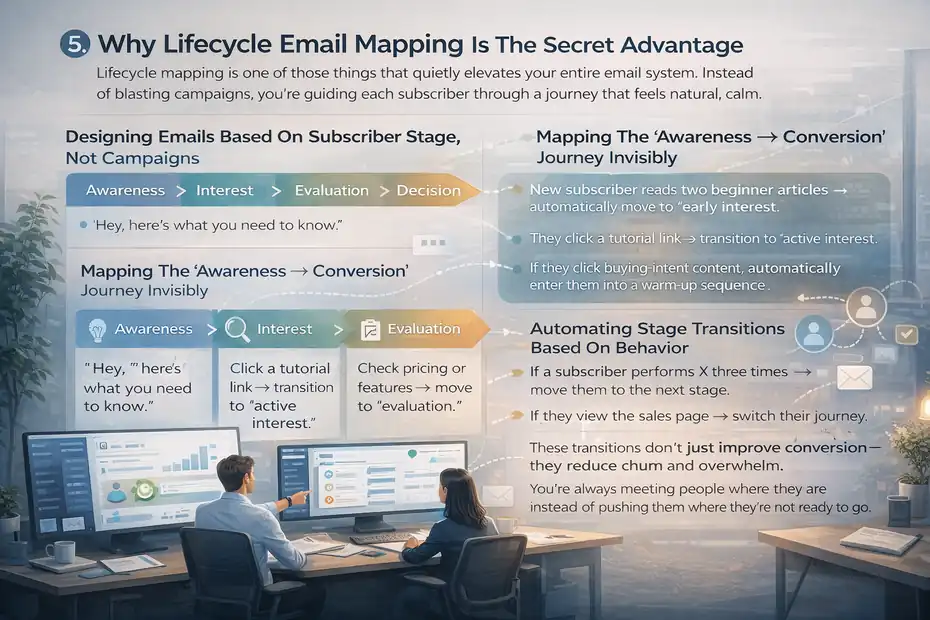 An informative illustration about Why Lifecycle Email Mapping Is The Secret Advantage