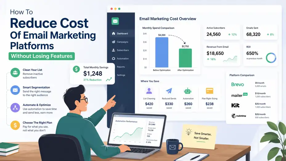 An informative illustration about How To Reduce Cost Of Email Marketing Platforms Without Losing Features
